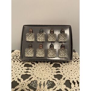 Vintage Silver plated 2" Shakers Salt Pepper Made In Japan. Set of 8 Individuals